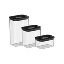 Ver imagem 1 de Kit de Potes Herméticos ou Retangulares 3 Peças Linha Duo Lock