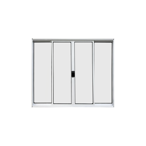 Vitrô 4 Folhas de Correr Aluminio Branco 1,00x1,00 Linha 18 Modular