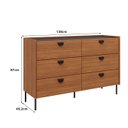 Ver imagem 3 de Cômoda 6 Gavetas C/ Puxador Orgânico e Pés em Metal 100% Mdf Cor:itaúba Âmbar com Reali