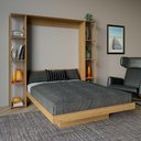 Ver imagem 1 de Cama Casal Articulada com Estante 8 Prateleiras e 2 Nichos Amêndoa Tecno Mobili