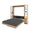 Ver mais imagens de Cama Casal Articulada com Estante 8 Prateleiras e 2 Nichos Amêndoa Tecno Mobili