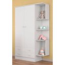 Ver imagem 2 de Guarda-roupa Infantil com Nichos Doce Sonho 2 Portas 2 Gavetas Branco Qmovi 1395 106