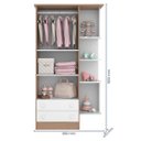 Ver imagem 3 de Guarda-roupa Infantil com Nichos Doce Sonho 2 Portas 2 Gavetas Branco Qmovi 1395 106