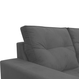 Sofá Retrátil Polo 1,80m Confortavel para Sala Suede Herrero:cinza - 6