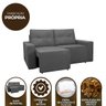 Sofá Retrátil Polo 1,80m Confortavel para Sala Suede Herrero:cinza - 3