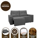 Ver imagem 3 de Sofá Retrátil Polo 1,80m Confortavel para Sala Suede Herrero:cinza