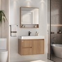 Ver imagem 2 de Conjunto Nicole 78 Cm com Lavatório e Espelheira - Fabribam Gabinetes