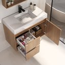 Ver imagem 3 de Conjunto Nicole 78 Cm com Lavatório e Espelheira - Fabribam Gabinetes