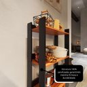 Ver imagem 7 de Balcão de Cozinha com 1 Prateleira Pés em Formato Palito de Madeira Maciça - Preto com Nature