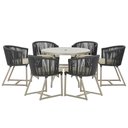 Ver imagem 1 de Mesa e 6 Cadeiras de Jantar Noronha Fendi E7 Trama Original Preto