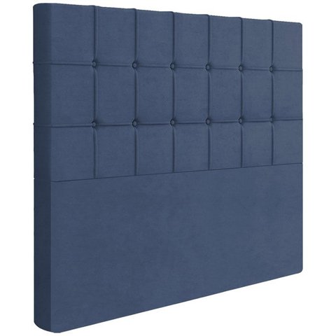 Cabeceira Casal 138 cm Lots Veludo Azul Soon