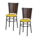Ver imagem 1 de 2 Cadeiras para Mesa Preta Hawai Avelã Cor:amarelo