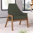 Ver imagem 7 de Kit 02 Poltronas Decorativa Sakura L02 Linho Verde Musgo - Lyam Decor