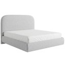 Ver imagem 2 de Cama Casal Flutuante com Cabeceira 140cm Aura W01 Linho Cinza - Lyam Decor