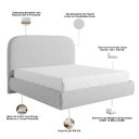 Ver imagem 5 de Cama Casal Flutuante com Cabeceira 140cm Aura W01 Linho Cinza - Lyam Decor