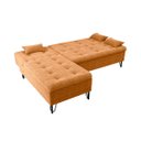 Ver imagem 3 de Sofá Cama Chaise Versátil 3 Lugares Boucle:boucle Mostarda