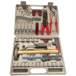 KIT JOGO DE FERRAMENTAS COMPLETO: CHAVES,CATRACA, ALICATES, PAQUIMETRO, MARTELO 100 PEÇAS+ MALETA - 1