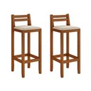 Ver imagem 2 de Conjunto 2 Banquetas em Madeira Maciça Ibiza Balcão 98 Cm com Encosto - Malbec Assento Off White