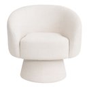 Ver imagem 5 de Kit Poltrona Giratória Solis com Puff Bouclé Off White - Sallar Home
