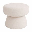 Ver mais imagens de Kit Poltrona Giratória Solis com Puff Bouclé Off White - Sallar Home