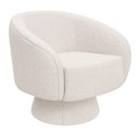 Ver imagem 6 de Kit Poltrona Giratória Solis com Puff Bouclé Off White - Sallar Home