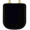 Ver imagem 1 de Assento Sanitário Soft Close Axis Ébano (preto) para Vaso Deca com Ferragem Dourada