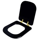 Ver imagem 2 de Assento Sanitário Soft Close Axis Ébano (preto) para Vaso Deca com Ferragem Dourada