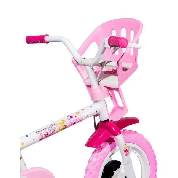 Bicicleta Infantil Styll Baby Princesinhas Aro 12 com Rodas de Treinamento Rosa e Branco - 4
