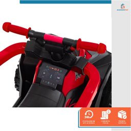 Mini Quadriciclo Infantil Passeio com Empurrador Luz e Som Vermelho - 4