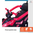 Ver imagem 3 de Mini Quadriciclo Infantil Passeio com Empurrador Luz e Som Vermelho