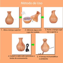 Aromatizador Difusor de Aromas KBAYBO K-H121 130ml Cromoterapia 7 Cores Led USB - 3