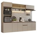 Ver imagem 2 de Armário de Cozinha Completa 260 Cm Suspenso Nice Madesa 14 Crema