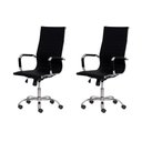 Ver imagem 1 de Kit 2 Cadeiras Escritório Stripes Presidente Pu Preta