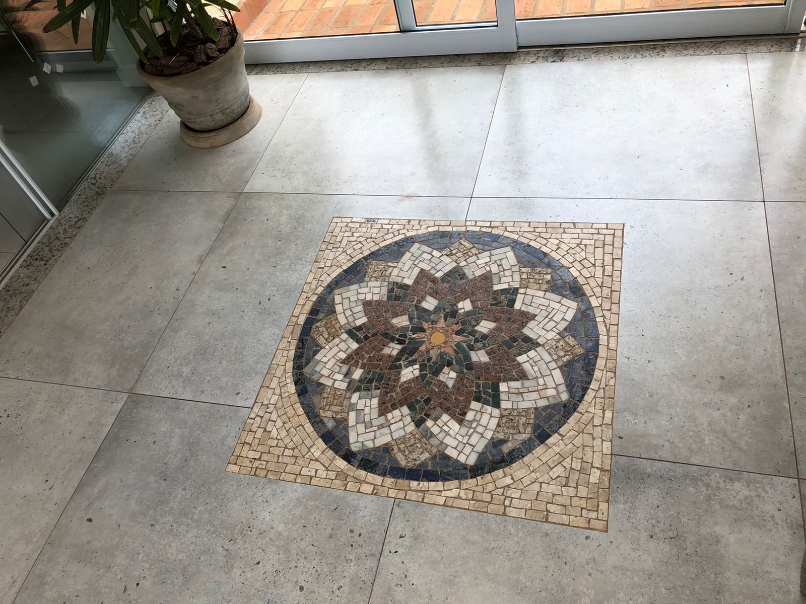 Mandala Indiana Piso Mosaico Estrela do Oriente 120cm - 2