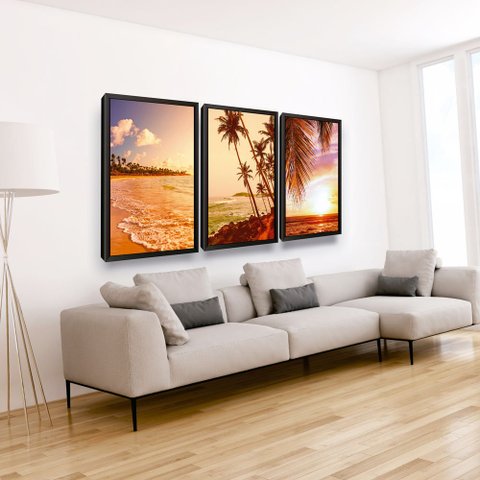 Quadros Decorativos Mar Coqueiro Sala Quarto Lar