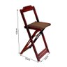 Jogo Dobravel Redondo 55Cm Com 2 Cadeiras Imbuia Estofado Marrom - 2