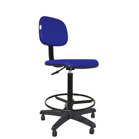Cadeira Caixa Secretaria Bolt - Couro Sintetico Corano - Azul