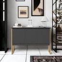Ver imagem 1 de Buffet Monte da Serra 3 Portas Industrial MDP 120cm Preto Dourado