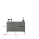 Ver imagem 2 de Kit Balcão de Pia com Tampo e Aereo 150 Cm 6 Portas 1 Gaveta Line - Gris/gris/cp-freijó