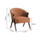 Ver imagem 3 de Poltrona Design Moderno Confortavel para Sala e Quarto Laranja Ayme