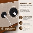Ver imagem 5 de Sofá Cama Casal Duo 3 Lugares 2,09m Linho com USB e Courino - Bege