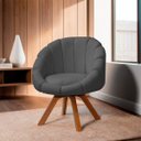 Ver imagem 7 de Poltrona Decorativa Orgânica Flora Base Giratória Bouclê - Sofa Store:bouclê Cinza Grafite