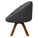 Ver imagem 3 de Poltrona Decorativa Orgânica Flora Base Giratória Bouclê - Sofa Store:bouclê Cinza Grafite