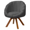 Ver imagem 1 de Poltrona Decorativa Orgânica Flora Base Giratória Bouclê - Sofa Store:bouclê Cinza Grafite
