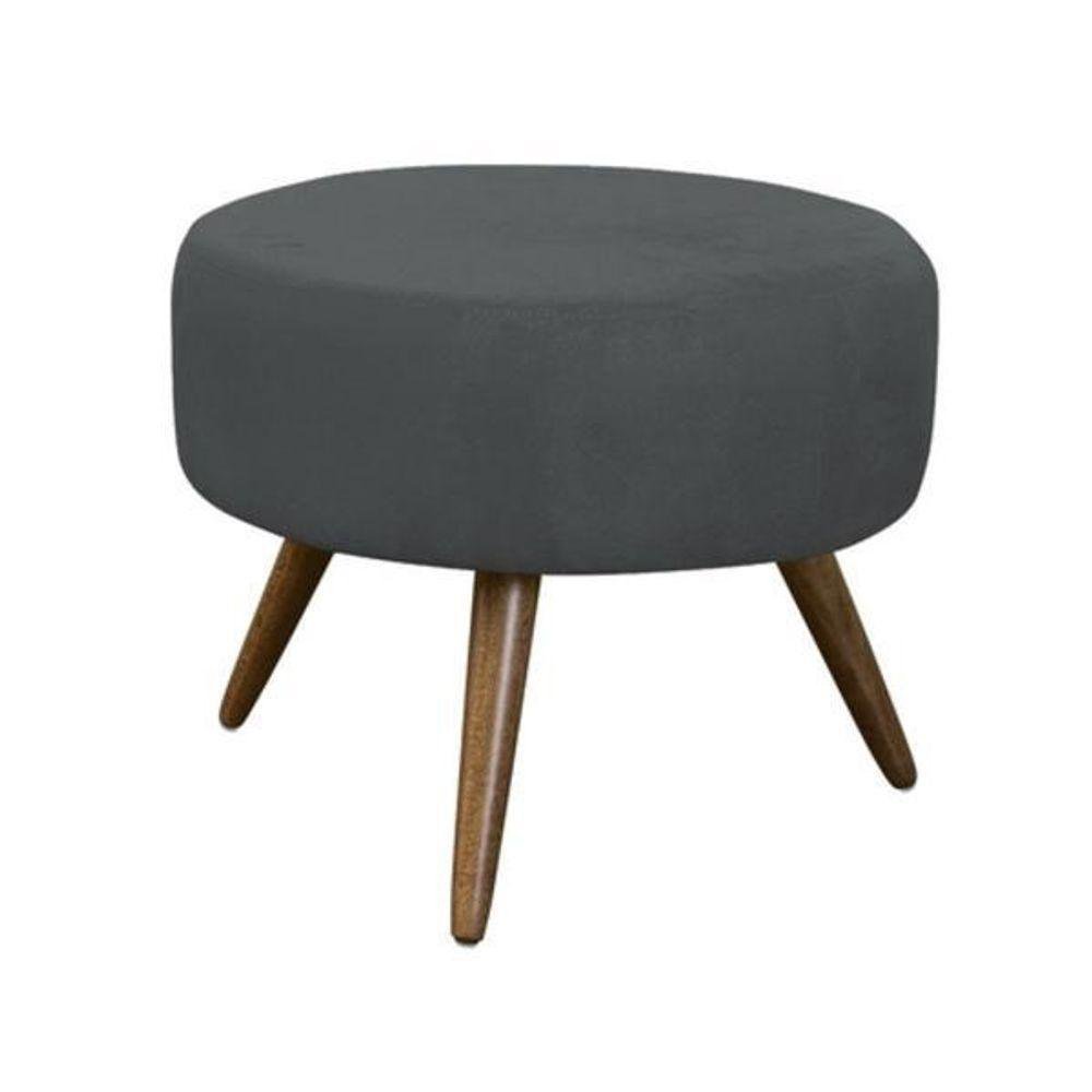 Puff Puf Pufe Premium Luxo Berlim Suede Cinza - Tf Decor - 1