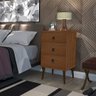 Mesa Cabeceira Retro Beatris 3 Gavetas Pés Pinus com Puxadores de Ferro:Cacau - 2