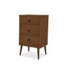 Mesa Cabeceira Retro Beatris 3 Gavetas Pés Pinus com Puxadores de Ferro:Cacau - 4