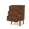 Mesa Cabeceira Retro Beatris 3 Gavetas Pés Pinus com Puxadores de Ferro:Cacau - 6