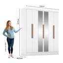 Ver imagem 3 de Guarda-roupa 6 Portas 3 Gavetas com Espelho Lisboa Espresso Móveis