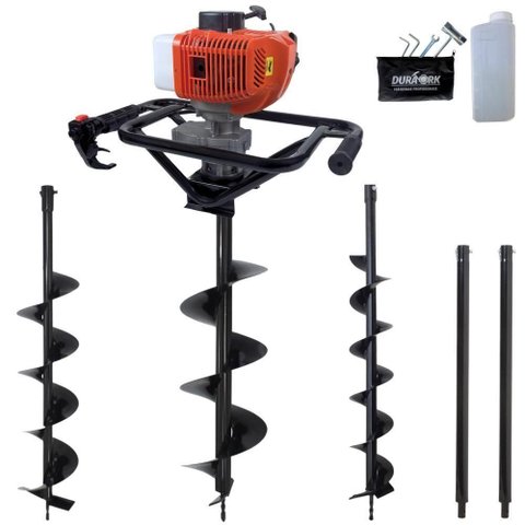 Perfurador de Solo com 3 Brocas DPS523P Motor 2 Tempos a Gasolina 52CC 2,5HP Laranja com 2 Extensoes